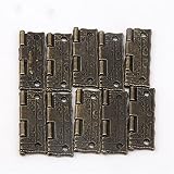 BLOYFIYA 10 stücke Schrank Tür Scharniertürscharniere for DIY Kasten Möbelscharniere mit Schrauben 4 Löcher Bag Zubehör Bronze Ton (Farbe : 1.5 inch)