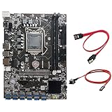 Meipai B250C BTC Mining Motherboard, 12 PCI-E Video Card To USB3.0 LGA 1151 DDR4 with SATA Cable + Switch Cable for BTC Mining