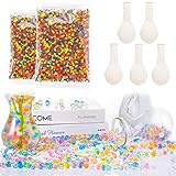 FORMIZON Wasserperlen Dekorative, Gelkugeln Wasserperlen 2 Pack mit 5 Latexballon, Wassergel-Kugeln für Pflanzen Blumen, Gelee Watergel Bälle, Vase Füllstoff für Hauptdekorationen Hochzeit (1)