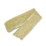 Frcolor Glitzer-Weihnachtsband, kabelgebunden, Dekoband, Glitter, Geschenkband, für Weihnachtsgeschenke (Gold)