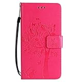 Hancda Hülle für Wiko Lenny 3, Schutzhülle Leder Tasche Flip Case für Wiko Lenny 3 Handy Hüllen Lederhülle Slim Dünn Silikon Case Schutzhülle Leder Magnet Cover für Wiko Lenny 3,Hülle Rose R