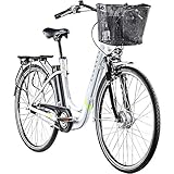 Zündapp Z517 700c E-Bike E Cityrad Damenrad Pedelec Elektrofahrrad Damen Fahrrad 28 Zoll (weiß/grün, 48 cm)