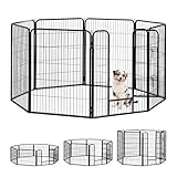 Relaxdays Welpenauslauf, kleine Hunde, Welpen, Kleintiere, Innen, Außen, Laufstall HxBxT: 100 x 76,5 x 235 cm, schw