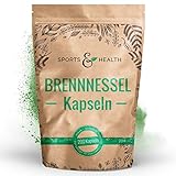 Brennnessel Kapseln - 200 Kapseln - Hochdosiert 900mg pro Tagesdosierung - Vegan - Ohne Zusatzstoffe – B