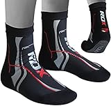 RDX Fußbandage Knöchelbandage Elastische Knöchelschutz Kickboxen Fußgelenkbandagen Knöchelschoner, Schwarz, L-XL