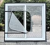 Fensterschutznetz für Katze, Schutznetz mit Reißverschluss, selbstklebendes Netz gegen Mücken, einfache Installation, reißfest, abnehmb