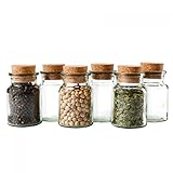 MamboCat 6er Set Gewürzgläser | Füllmenge 150 ml | Wiederverwendbare Glasdose + Korkverschluss | hochwertiges rundes Glas | Aufbewahrung von Tee Kräutern Gewü