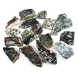 YSJJAXR Naturkristall rau Natürliches Moos Agate Raue Power Stone polierte Quarz Halbwertvolle Steinverzierungen (Color : 1 kg)
