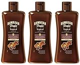 Hawaiian Tropic Tanning Oil SPF 0 - Ungeschütztes Sonnenbräunungsöl, Hautbräunungsbeschleuniger, tropischer Duft, Packung 3 Einheiten x 200