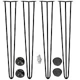 Möbelfüße, 4er Set, Hairpin Legs Austauschbare Tisch &Schrank Beine Haarnadelbeine Tischgestell, mit Bodenschoner und Schrauben Verfügbar in Höhe von 10cm-71