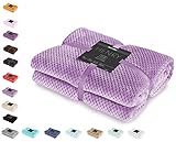 DecoKing Kuscheldecke 70x150 cm lila Decke Microfaser Wohndecke Tagesdecke Fleece weich sanft kuschelig skandinavischer Stil Henry