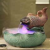 Cakunmik Kreative Wasser Ornamente Brunnen, Fischtank Zerstäubungsbefeuchter Harz Umweltschutz Home Zubehör Veranda Wohnzimmer Dekoration Büro Desktop
