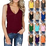 Tanktop für Damen, sexy, 2021, Sommer, Weste, T-Shirt, Damen, ärmellos, V-Ausschnitt, Crop, Top, Zh01-Orange, S
