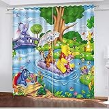 Bfrdollf Winnie The Pooh verdunkelungsvorhang wasserdichter Stoff gardinen für kinderzimmer,Ösen Oben für gardinen?3D-Digitaldruck 100% Polyester (150×166(BxH),12)
