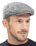 Tom Franks Mens , Die traditionelle Schiebermütze - Schwarz Weiß, L/XL