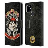 Head Case Designs Offizielle Guns N' Roses McKagan Vintage Leder Brieftaschen Handyhülle Hülle Huelle kompatibel mit Google Pixel 4a 5G