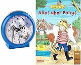 Kinderwecker Ohne Ticken Pferde mit Buch Conni Alles über Ponys - 2121/5 BUBS