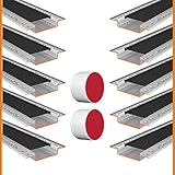 alupona® | Kizar 50 LED Trockenbauprofil | 10 x 2 Meter Profil mit schwarzer Abdeckung | 2 Rollen Gewebeband | für LED Streifen bis 46mm Breite | perfekt für Einbau in Rigips Decken und Wand |