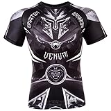 Venum Herren Gladiator 3.0 Kurze Ärmel-Rashguard, Schwarz/Weiß, XXL