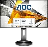 AOC I2790PQU/BT - 27 Zoll FHD Monitor, höhenverstellbar (1920x1080, 60 Hz, VGA, HDMI, DisplayPort, USB Hub) grau/schw