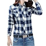 Gesi-XA Damen Fleecejacke Ohne Kapuze Klassische Passform Plaid Druck Strickjacke Herbst Winter Mantel Langarm Fleecemantal Jack