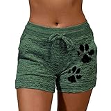 HFStorry Mode Frauen Schnelltrocknende Casual Sport Shorts Drucken Elastische Kurze Yogahose Damen Sport Dance Fitness Yoga Hot Pants aus Baumw