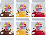 Tassimo Kaffeeselektion - Café Long Classic / Espresso Classic / Petit-Déjeuner Classic Kaffeekapseln - 6 Packungen (96 Getränke)