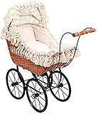 Small Foot 8773 Puppenwagen 'Cornelia' aus Holz, bewegliches Verdeck und inkl. Zubehör (Kissen und Decke), ab 3 J