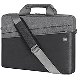 DOMISO 17 Zoll Wasserdicht Laptop Tasche Aktentasche Schultertasche Notebooktasche Umhängetasche Business für 17-17.3' Notebook/Dell/Lenovo/Acer/HP/MSI/ASUS, Schwarz & Dunkelg