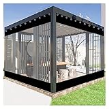 ALDFZ Terrassenvorhang Transparent Planenvorhänge Durchsichtige Pavillon-Seitenteile Staubdicht Reißfestigkeit für Terrassenüberdachung, Camping, Veranda (Farbe : A, Size : 6.23x7.22ft/1.9x2.2m)