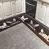 2Stk Küchenteppich Karikatur Küchenläufer Teppich Für Küche Waschbarer rutschfest Läufer Küchenmatte Weich Und Superabsorbierend Waschbar In Waschmaschine（50X80+50X160Cm）