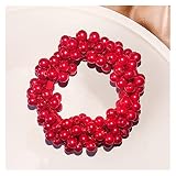 JHGTRFFM Haargummi 6 Farben Frau Haar Krawatten Perlen Mädchen Scrunchies Gummibänder Pferdeschwanzhalter Haarschmuck Elastische Haarband (Color : C 3pcs)