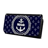 Geldbörse mit Namen Michelle - Design Anker - Brieftasche, Geldbeutel, Portemonnaie, personalisiert für Damen und H