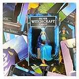 Tarotkarten Tarot-Karte 78 stücke Weibliche Zutrittsfate-Vorhersage Silber Hexerei Tarot Deck Oracle-Karten Mysterious Astrology Board Spiel Tarot-Kartenset, für Anfänger oder Erfahrung