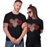Damen Partner Tshirt für Sie und Ihn, Couple Pullover Love Damen und Herren Paar Shirt Geschenk für Verliebte, Kurzarm Blousen Oberteile für Geburtstags Valentinstag, Partnerlook T-S