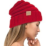 ZOORON Pferdeschwanz-Beanie-Mütze für Damen, hohe Messy Warm Stretch Zopfstrickmütze Winter Pferdeschwanz Beanie Skull Cap - Schwarz - Einheitsgröß