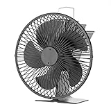 Kaminventilator mit 5 Flügeln, mit Schutzabdeckung, geräuschlose Motoren, wärmebetrieben, zirkuliert, warmer Holzofenventilator für Gas-Pellet-Öfen, Neujahrsgeschenk