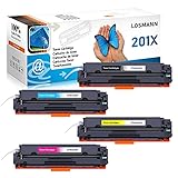 LOSMANN 4x Toner Kompatibel für HP CF400X CF401X CF402X CF403X 201X 201A CF400A für HP Color LaserJet Pro M252dn M252dw M252n M270 Series M274dn M274n MFP M270 Series MFP M277c6 MFP M277dw MFP M277