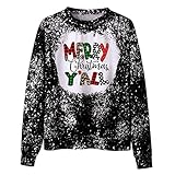 BUZHIDAO Hässlich Weihnachtspullover Herren Damen 3D Digitaldruck Christmas Sweater Langarm Xmas Pullover Jump