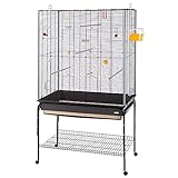 Ferplast 52066817 Vogelheim für Kanarienvögel, Sittiche und Exoten Planeta, Maße: 97 x 58 x 173,5 cm, schw
