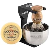 Rasierset Luxus Herren Geschenk Set Rasierpinsel reines Dachshaar silberspitz shaving brush badger Rasierseife R