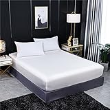 WZHZJ Natürliche Seide-Matratze-Abdeckung der einfachen Farbe Echt seide elastischer Band Bettlaken (Color : B, Size : 180x200x25cm)