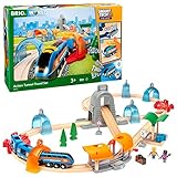 BRIO World 33972 Smart Tech Sound Action Tunnel Reisezug Set – Elektrischer Zug mit Schienen & Tunnel – Interaktives Spielzeug empfohlen ab 3 J