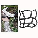 Wisfor Gehweg Pflasterform DIY Betonform, Gießform aus Kunststoff für Beton Kopfsteinpflaster Pflastermacher Stein Schablone Outdoor, 42.5x42.5x4