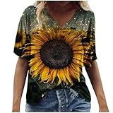 T-Shirts Damen Blusen Tops Sweatshirt Kapuzenpullover Langarmshirts Frühjahr Sommer Beste Freunde Pullover Hoodies für Frauen mit Motiv Mode Casual Plus Size Scenic Flowers Drucken Rundhals-T-S