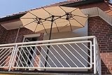 Leco Balkon-Ovalschirm Natur Sonnenschirm, ca. L 270 x B 150 x H 195