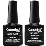 KANORINE ™ Base Coat Top Coat UV LED Gel Nagellack Gellack Unterlack & Überlack Set Nägel Maniküre Kit 2×10