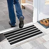 Nicoman Aluminium - Fußabstreifer für außen und innen | Fußmatte mit hoher Reinigungswirkung & attraktiver Metall Optik | Fußmatten für die Haustü