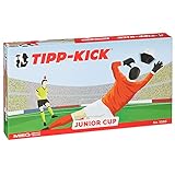 TIPP-KICK Junior Cup mit Bande 83x56 cm – Spielfertiges Set mit 2X Spieler, 2X Torwart, 2X Plastiktor, 2X Ball I Spielfeld aus F