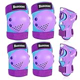 BOSONER Knieschoner Kinder, 6 in 1 Schützer Set Kinder(6-15Jahre) Handgelenkschoner Ellenbogenschoner Verstellbarer inliner Protektorenset für Skateboard, Roller, Skaten, Scooter, BMX